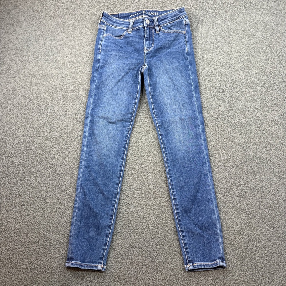 American Eagle Jeans Womens 2 Short Blue Hi-Rise Jegging Next Level Stretch